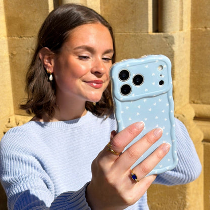 Wavy Phone Case - Powder Blue Hearts