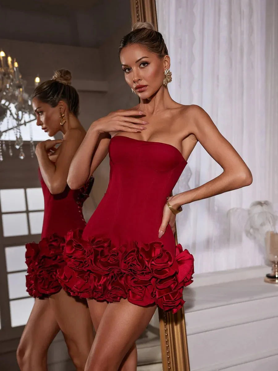 Ruby Strap Tube Top Short Skirt