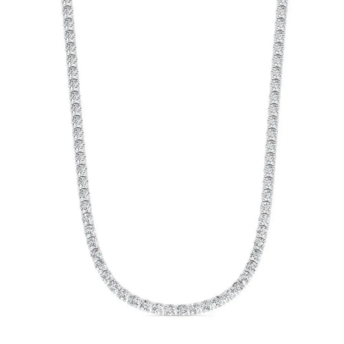 16 CTW Lab Grown Diamond Tennis Necklace – 14kt White Gold, 18’’