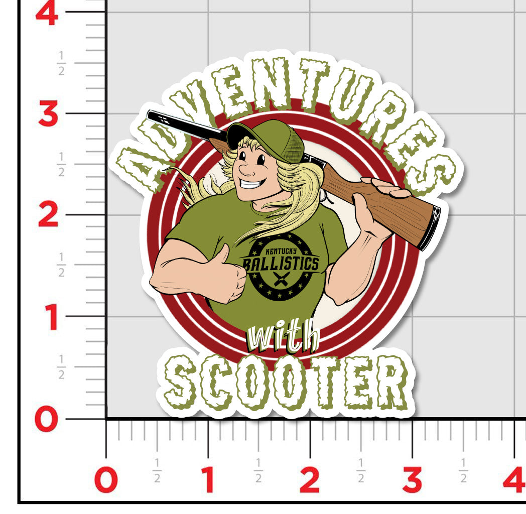 Adventures With Scooter Sticker