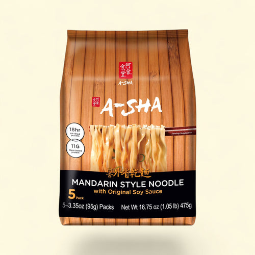 Asha Mandarin Ramen Noodles, Medium Width, 16.75 oz, 5 Count