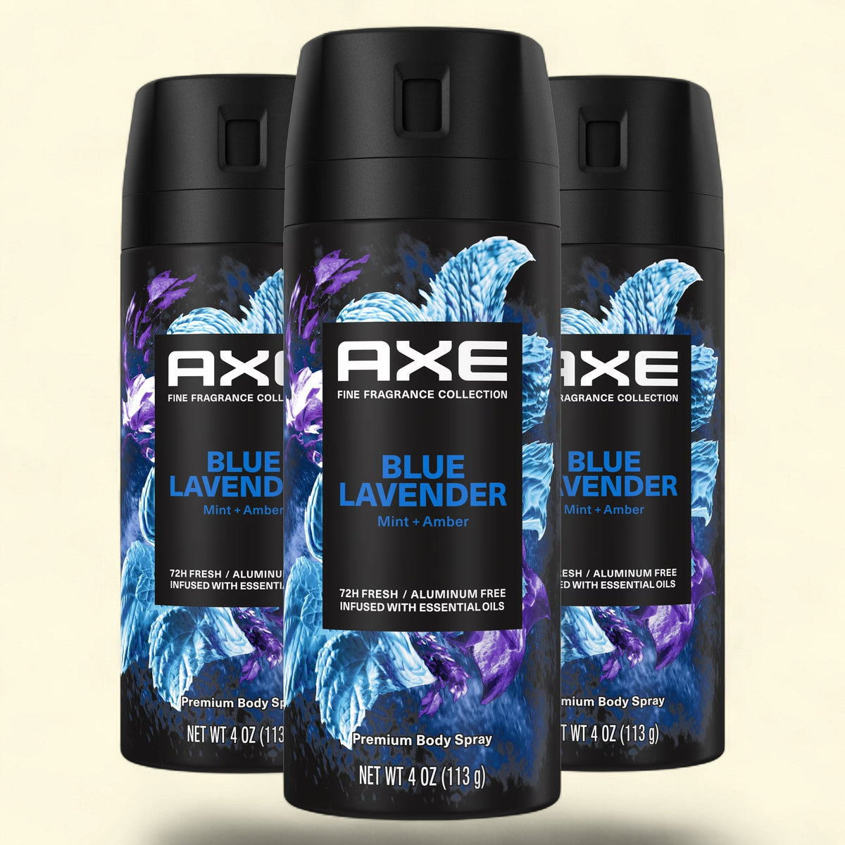 AXE Premium Deodorant Body Spray, Blue Lavender, 4 oz., 3 pk.