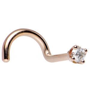 14k Rose Gold 2mm Lab Grown Diamond Nose Ring